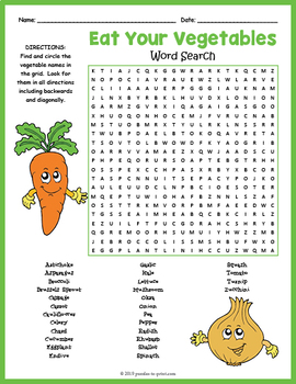 no prep healthy eating activity vegetables word search puzzle fun