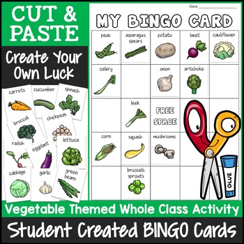 Preview of Vegetables Bingo Game | Cut and Paste Activities Bingo Template