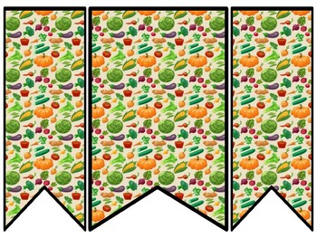 Preview of Vegetables Bulletin Board Decor Kit, Vegetables Letters, Vegetables Borders,