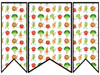 Preview of Vegetables Bulletin Board Decor Kit, Vegetables Letters, Vegetables Borders,