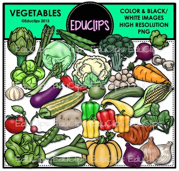 Preview of Vegetables Clip Art Bundle {Educlips Clipart}