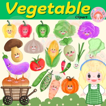 Preview of Vegetables Clip Art (Food Group Clip Art )wood color