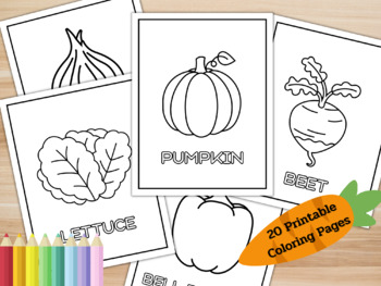 vegetables coloring pages with vocabulary preschool learning good health food