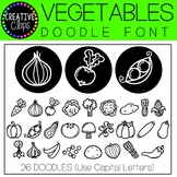 Vegetables Doodle FONT {Creative Clips Clipart}