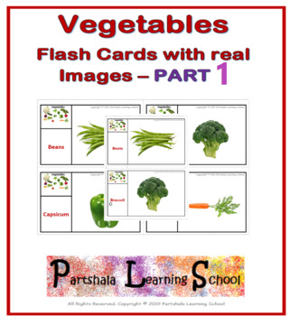 Preview of Vegetables - 20 Flash Cards with Real Images - Part 1