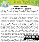 Vegetables Foods Doodle Page Dividers Clipart {Zip-A-Dee-D