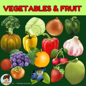 Preview of Vegetables & Fruit Clip Art {Food Group Clip Art}