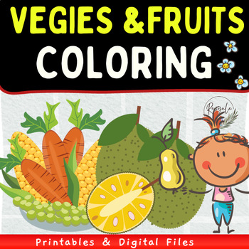 Preview of Vegetables,Fruit Coloring Worksheets , Coloring Pages Printables