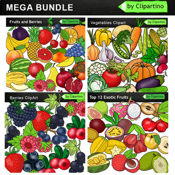 Preview of Vegetables Clip Art Bundle/ Fruits Clip Art Bundle/ Commercial use