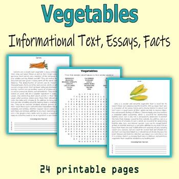 Preview of Vegetables - Informational Text, Essays, Facts