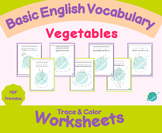 Vegetables Traceable Worksheets - English Vocabulary Suppo