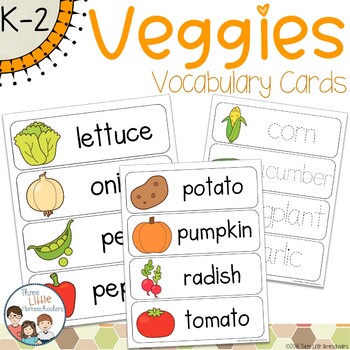 Preview of Vegetables Vocabulary Word Wall Cards plus Write and Wipe Version