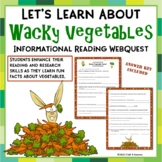 Vegetables Trivia Webquest Fun Wacky Vegetable Facts Readi