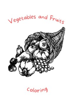 Preview of Vegetables and Fruits ,coloring book