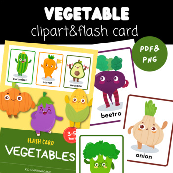 Preview of Vegetables clipart and Flash cards (Creative Clips Digital Clipart)