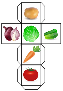 Preview of Vegetables-themed Cut out Dice/Paper Craft