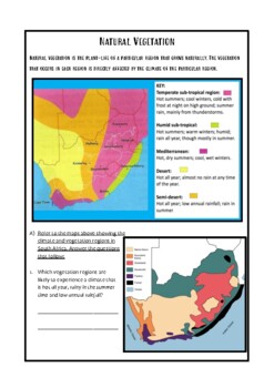 Preview of Vegetation Regions in South Africa Worksheet (3 pages)