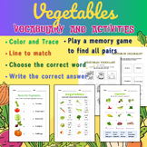 Veggies Vocabulary Worksheet Pack!