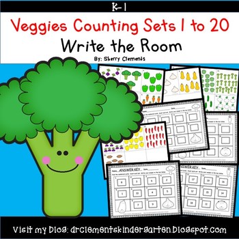 Preview of Farm Counting to 20 | Vegetables | Garden | Math Center | Write the Room