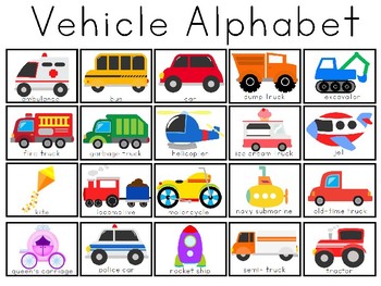 Preview of Vehicle Alphabet