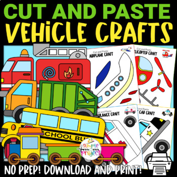 Preview of Vehicle Cut and Paste Craft Template Bundle