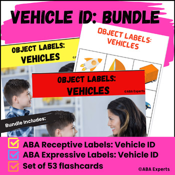Preview of Vehicle ID Bundle: ABA Receptive & Expressive Programs + 53 Flashcards