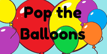 Preview of Vehicle Pop the Balloons - Google Slide Game