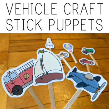 Preview of Vehicle Craft Stick Puppets