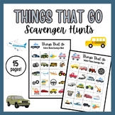 Vehicle Theme Printable Scavenger Hunt Activity Package