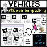 Vehicle Transportation ABC Order Line Up for Kindergarten 