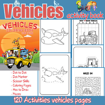 Preview of Kindergarten Packet | Vehicles Activity Pages | 120 fun activities (Vehicles)
