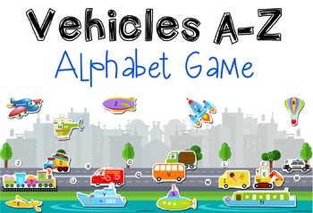 Vehicles & Transportation Alphabet Matching Game A-Z by Totschooling