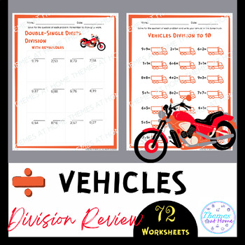Preview of Vehicles Division Review Worksheets