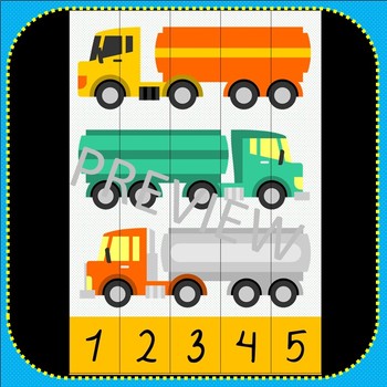 Vehicles Counting Puzzles Cars Number Puzzles 1-10 + Missing Numbers