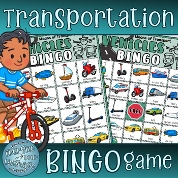 Preview of Vehicles / Transportation / Means of Transport Vocabulary BINGO Activity Game