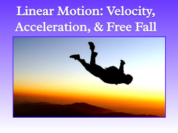 Preview of Velocity, Acceleration, & Free Fall: Google Slides, Study Guide, & Test