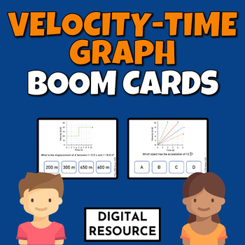 Preview of Velocity-Time Graphs Math Science Boom Cards Digital Resource