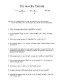 Velocity Word Problems Worksheet