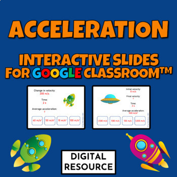Preview of Velocity and Acceleration Digital Game for Google Classroom Digital Resource