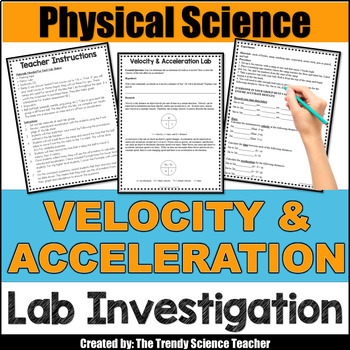 Preview of Velocity and Acceleration Lab Activity for Middle and High School Students