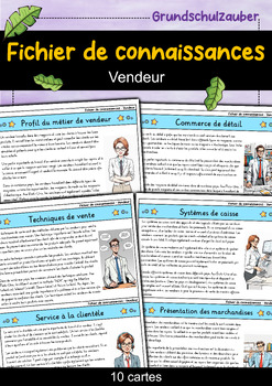 Preview of Vendeur - Fiches de connaissances - Métiers (français)