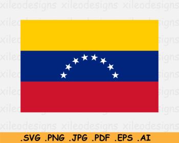 Preview of Venezuela National Flag, Venezuelan Country Banner Cricut SVG EPS AI PNG JPG PDF