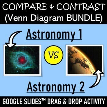 Preview of Venn Diagram BUNDLE (8 Drag & Drop Activities for ASTRONOMY)