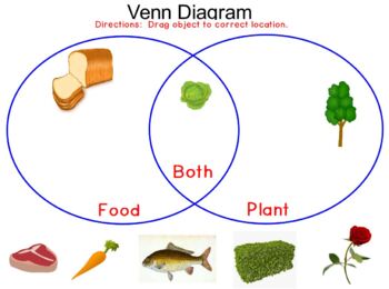 Preview of Venn Diagram Food/Plants Activinspire Flipchart