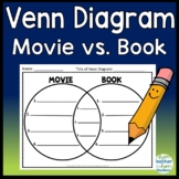Book vs Movie Activity: 3 Movie vs Book Venn Diagram templates