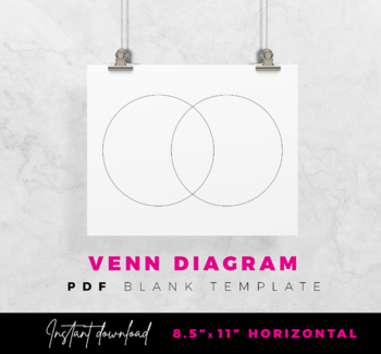 Preview of Venn Diagram - Printable PDF - 8.5 x 11 Horizontal