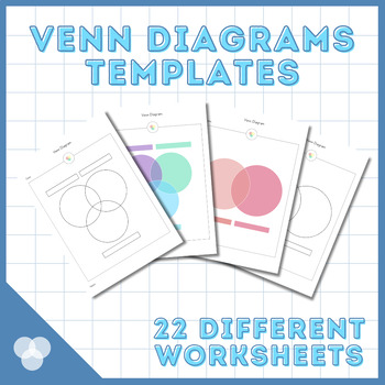 Preview of Venn Diagram Templates | 20 Printable Venn Diagrams | Colored and Black & White