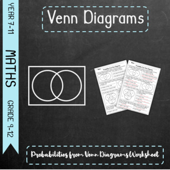 Preview of Venn Diagrams - Probabilities from Venn Diagrams Worksheet