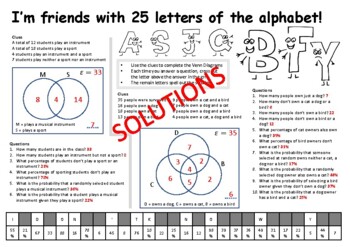 venn diagrams and probability fun puzzle worksheet by brainy worksheets