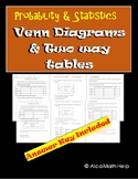 Venn Diagrams and Two-way table Worksheet CP Probs, Homework